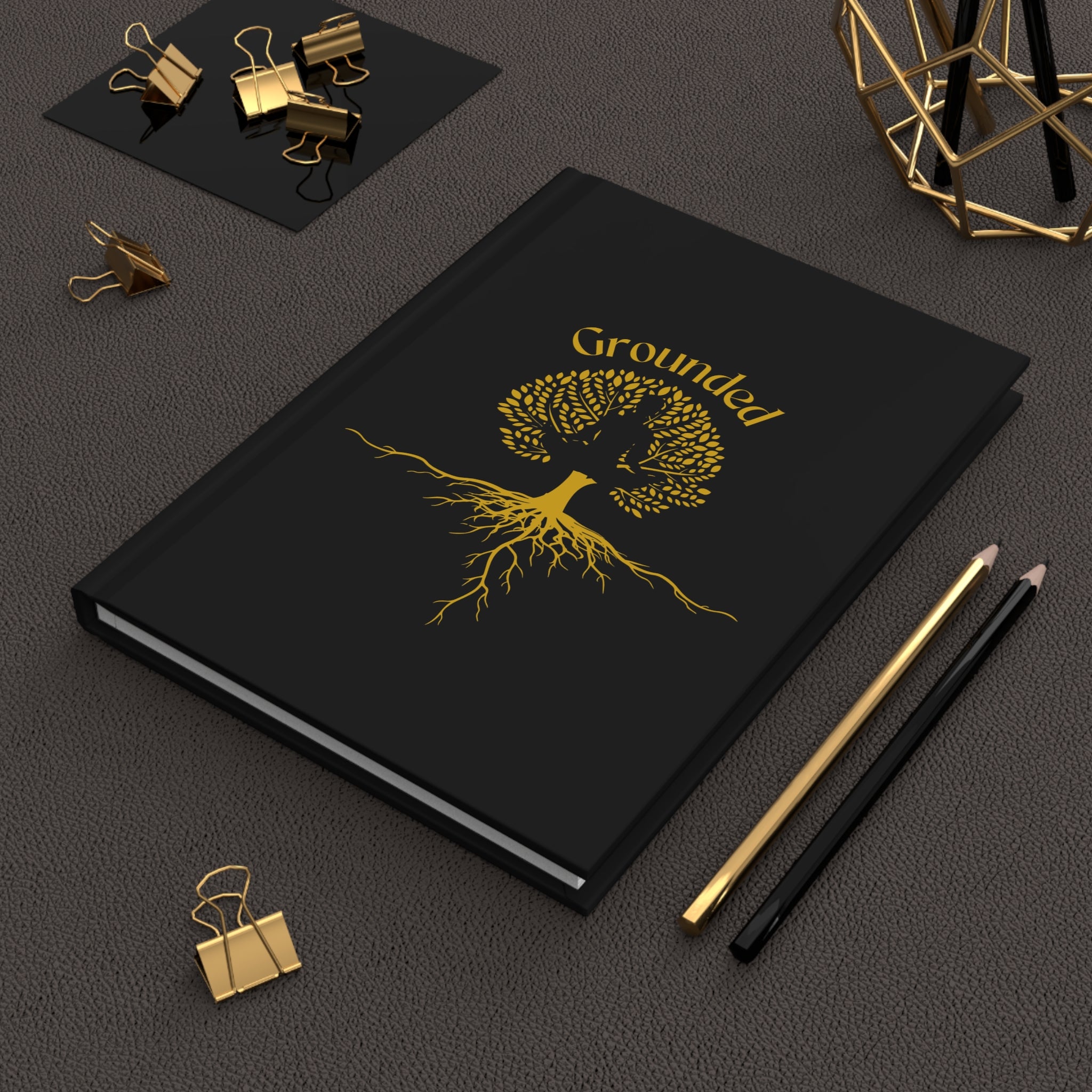 Grounded Hardcover Journal - Inspirational Notebook, Gift for Writers, Creative Journal, Daily Planner, Self-Reflection Diary
