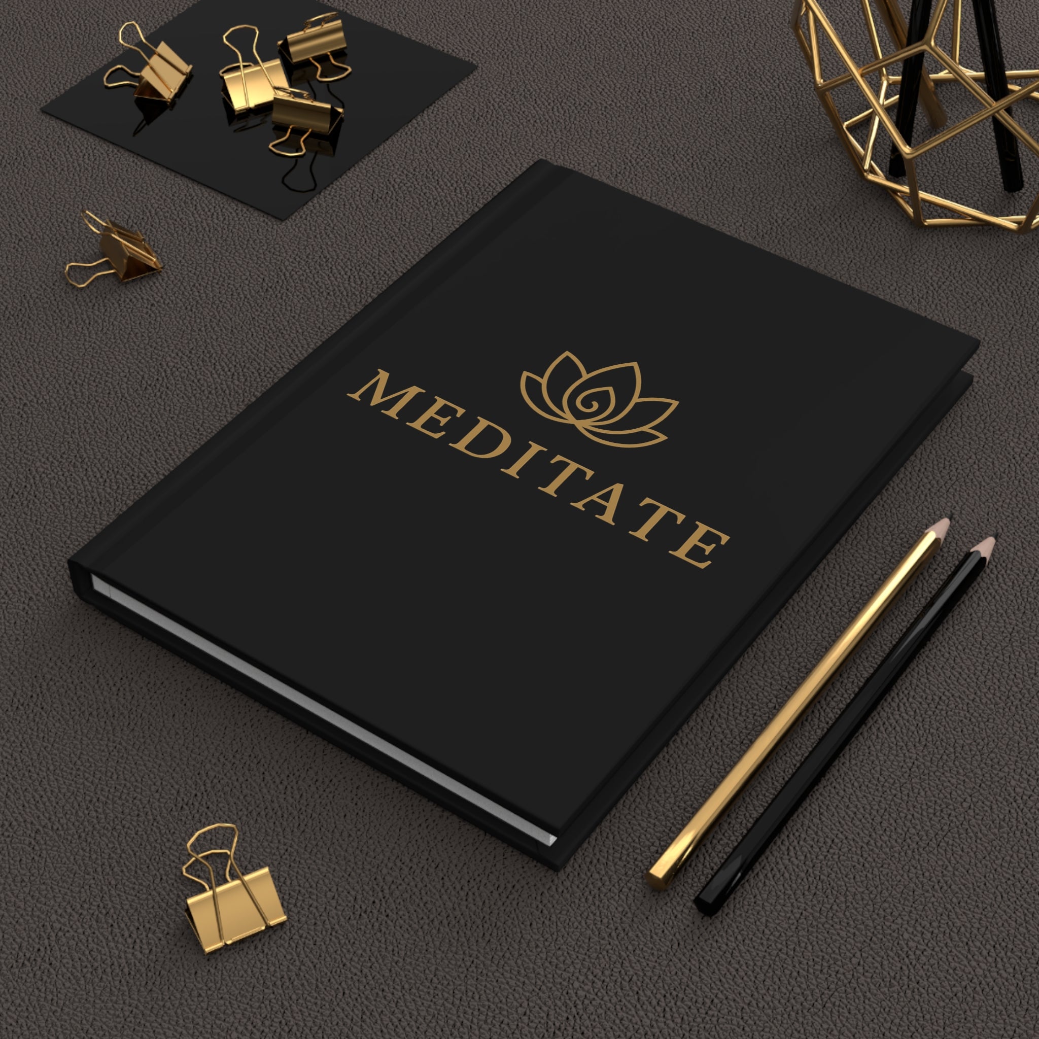 Meditate Hardcover Journal - Inspirational Notebook, Gift for Writers, Creative Journal, Daily Planner, Self-Reflection Diary