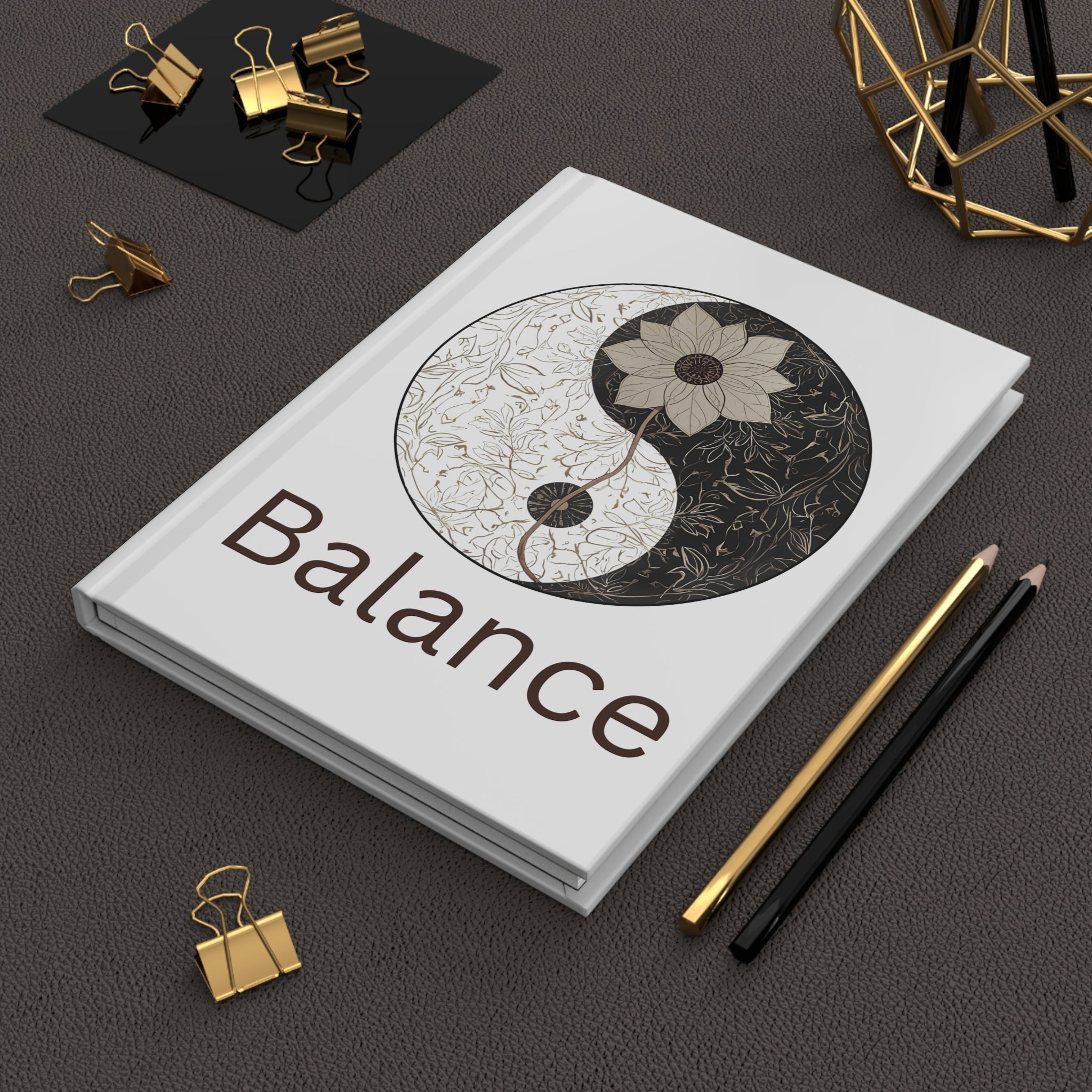 Balance Hardcover Journal - Inspirational Notebook, Gift for Writers, Creative Journal, Daily Planner, Self-Reflection Diary