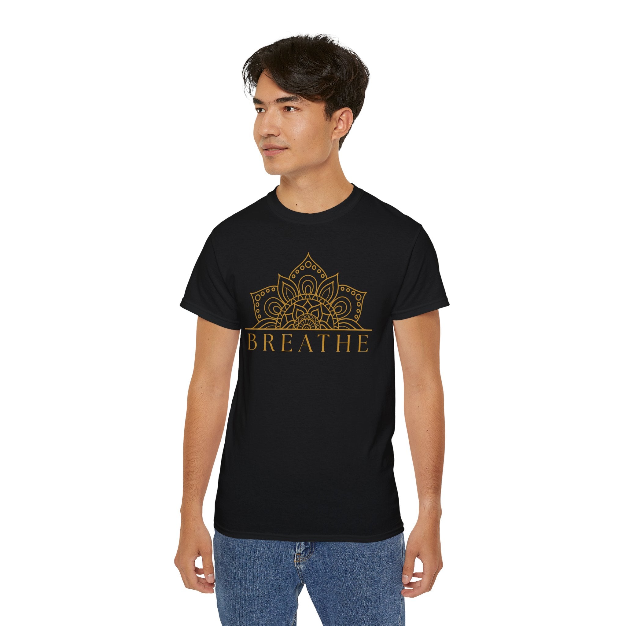 Breathe Mandala Mindfulness Tee - Relaxation Yoga Apparel, Unisex Casual Wear - Ascended Tees