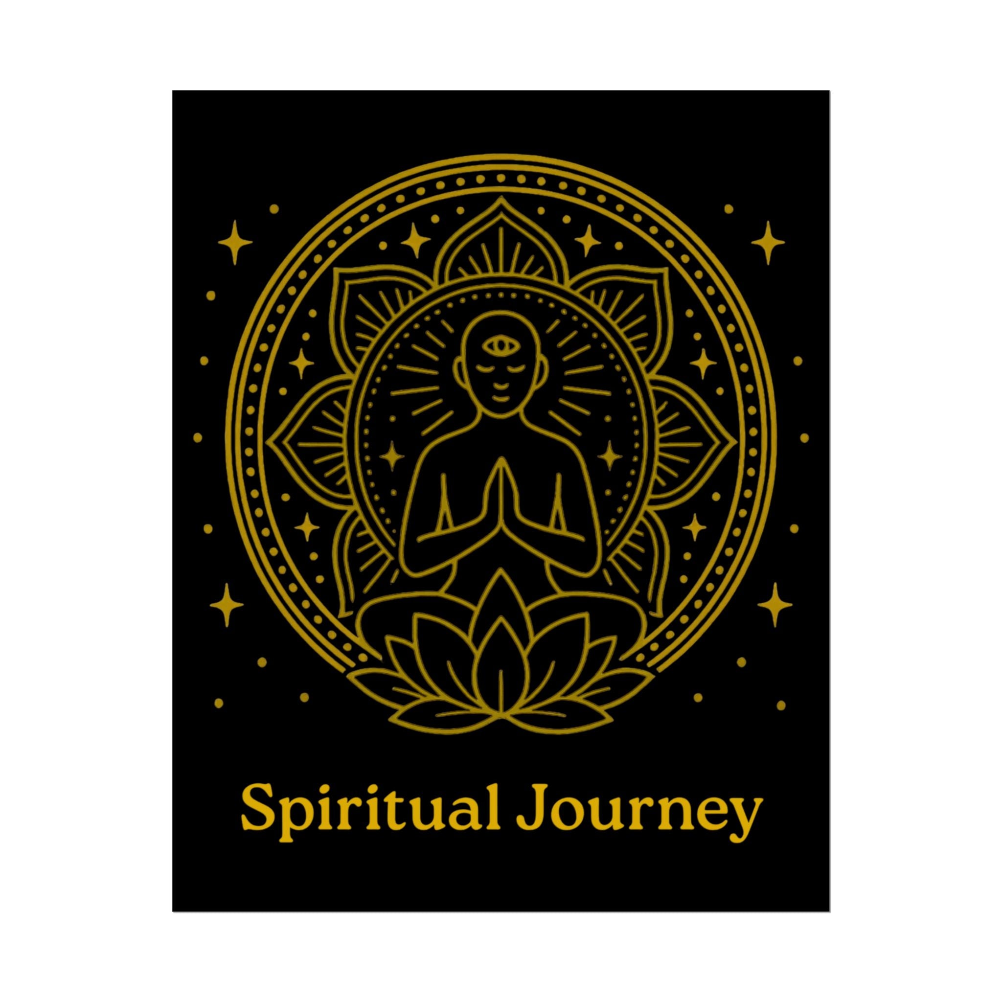 Spiritual Journey Rolled Poster, Meditation Wall Art, Yoga Decor, Mindfulness Gift, Bohemian Art Piece, Home Decor