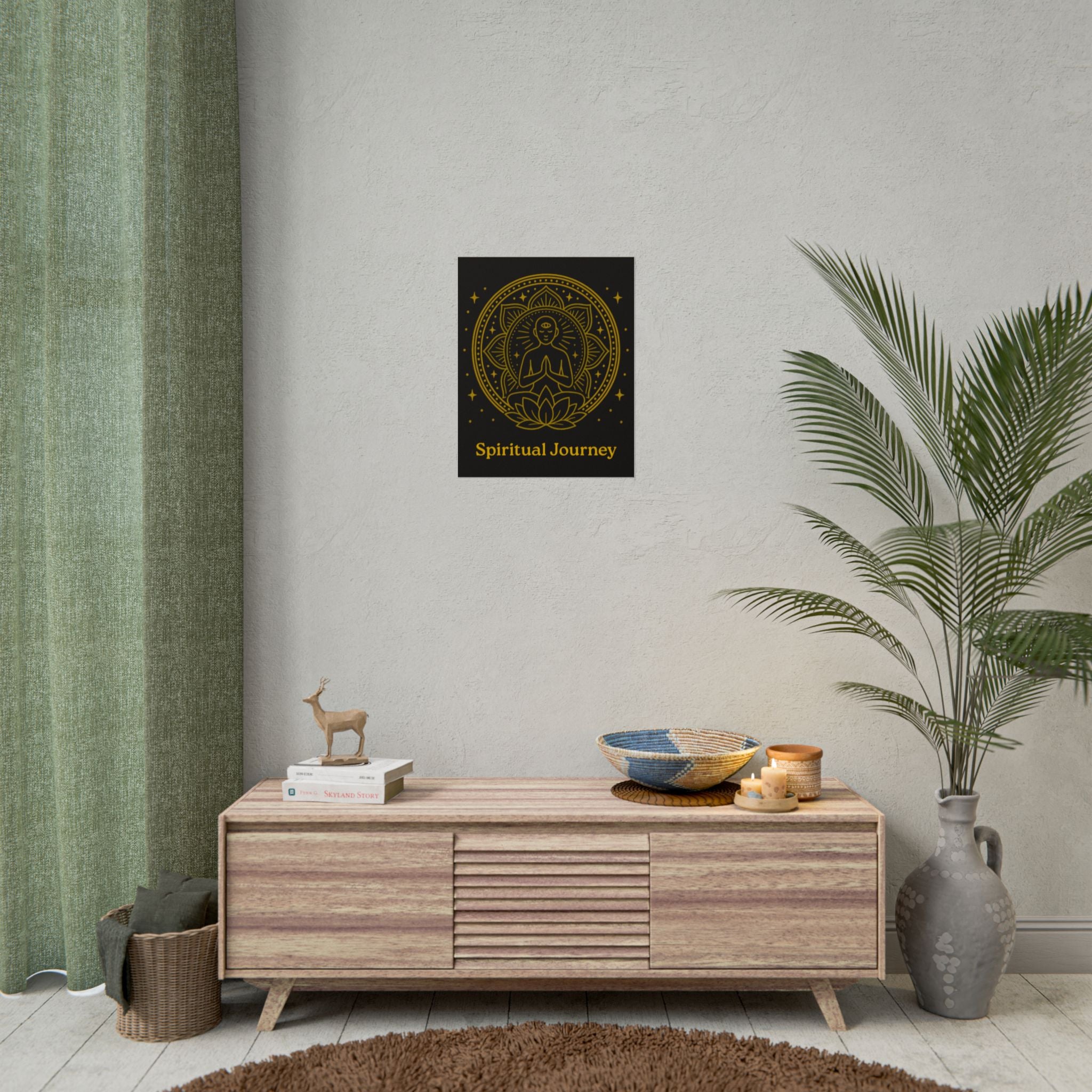 Spiritual Journey Rolled Poster, Meditation Wall Art, Yoga Decor, Mindfulness Gift, Bohemian Art Piece, Home Decor