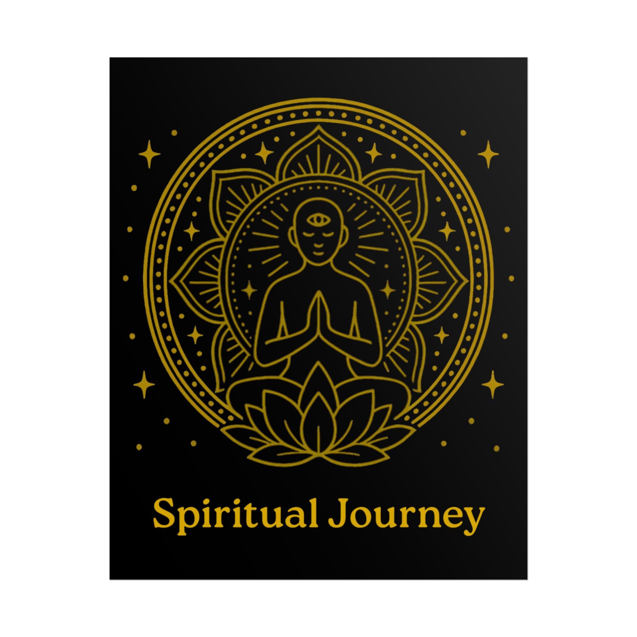 Spiritual Journey Rolled Poster, Meditation Wall Art, Yoga Decor, Mindfulness Gift, Bohemian Art Piece, Home Decor