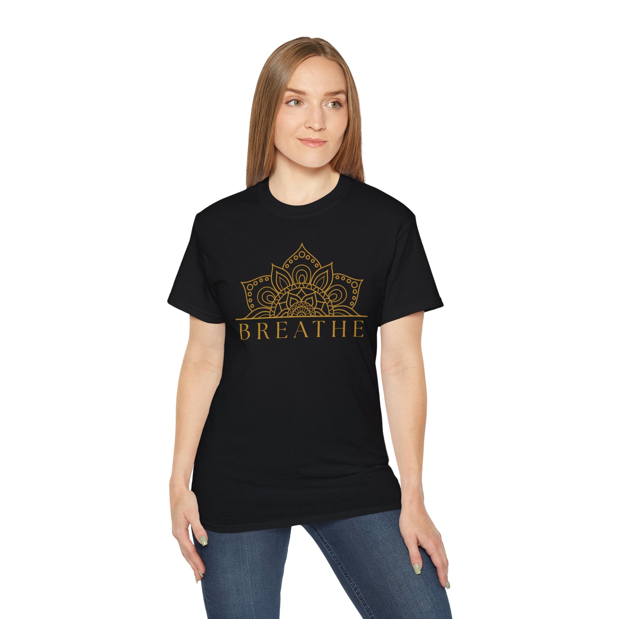 Breathe Mandala Mindfulness Tee - Relaxation Yoga Apparel, Unisex Casual Wear - Ascended Tees