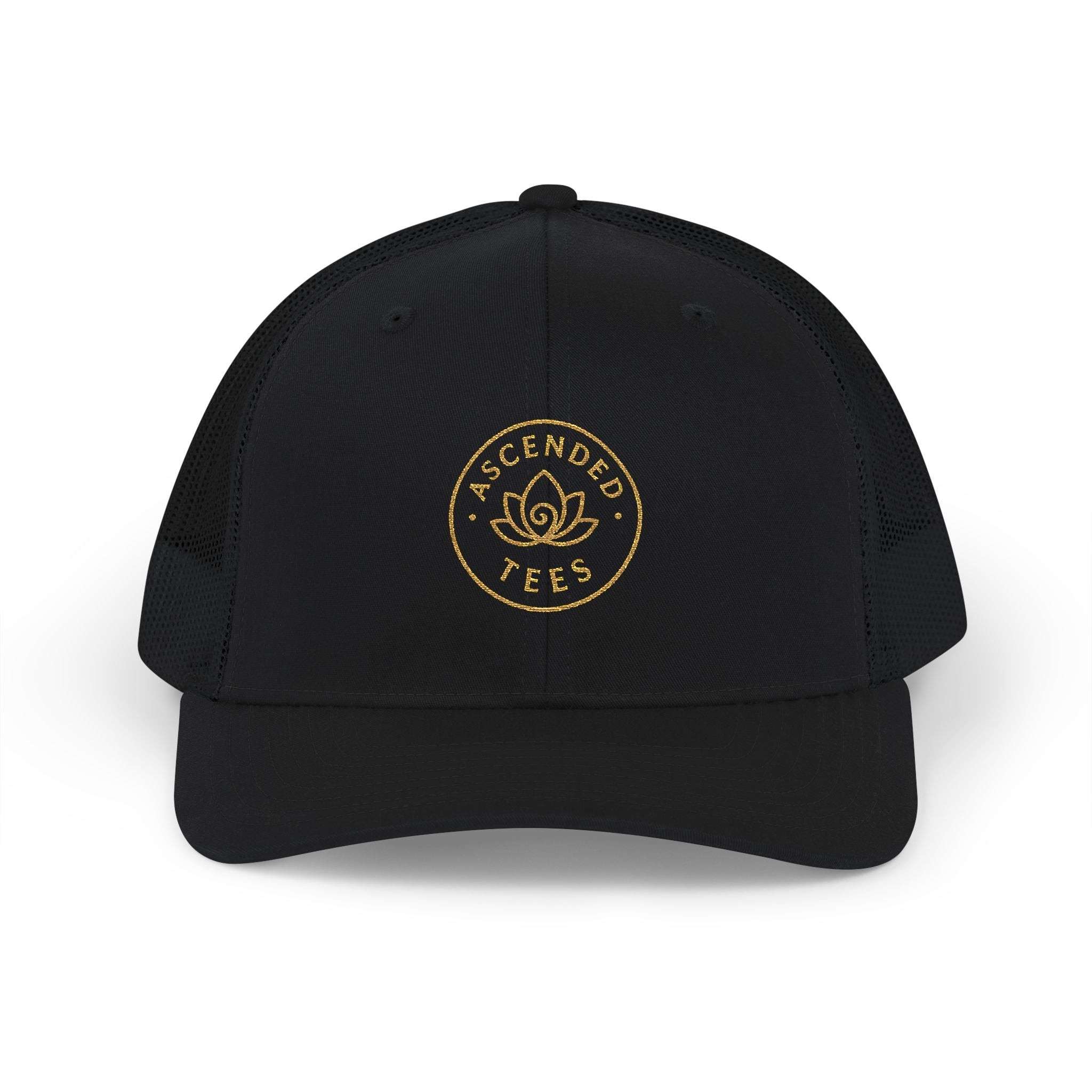 Snapback Trucker Cap - Ascended Tees Lotus Logo - Mindfulness Meditation Apparel