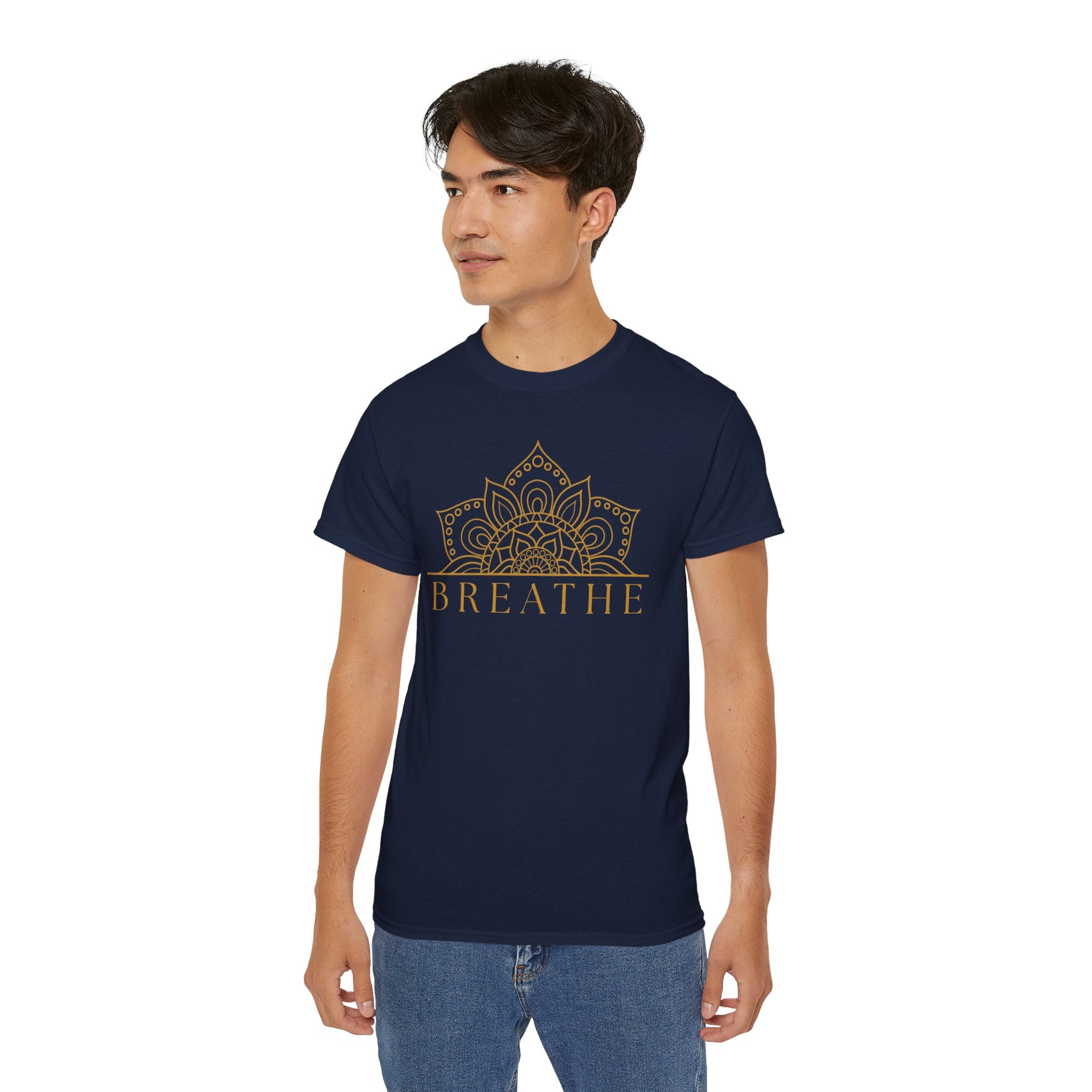 Breathe Mandala Mindfulness Tee - Relaxation Yoga Apparel, Unisex Casual Wear - Ascended Tees