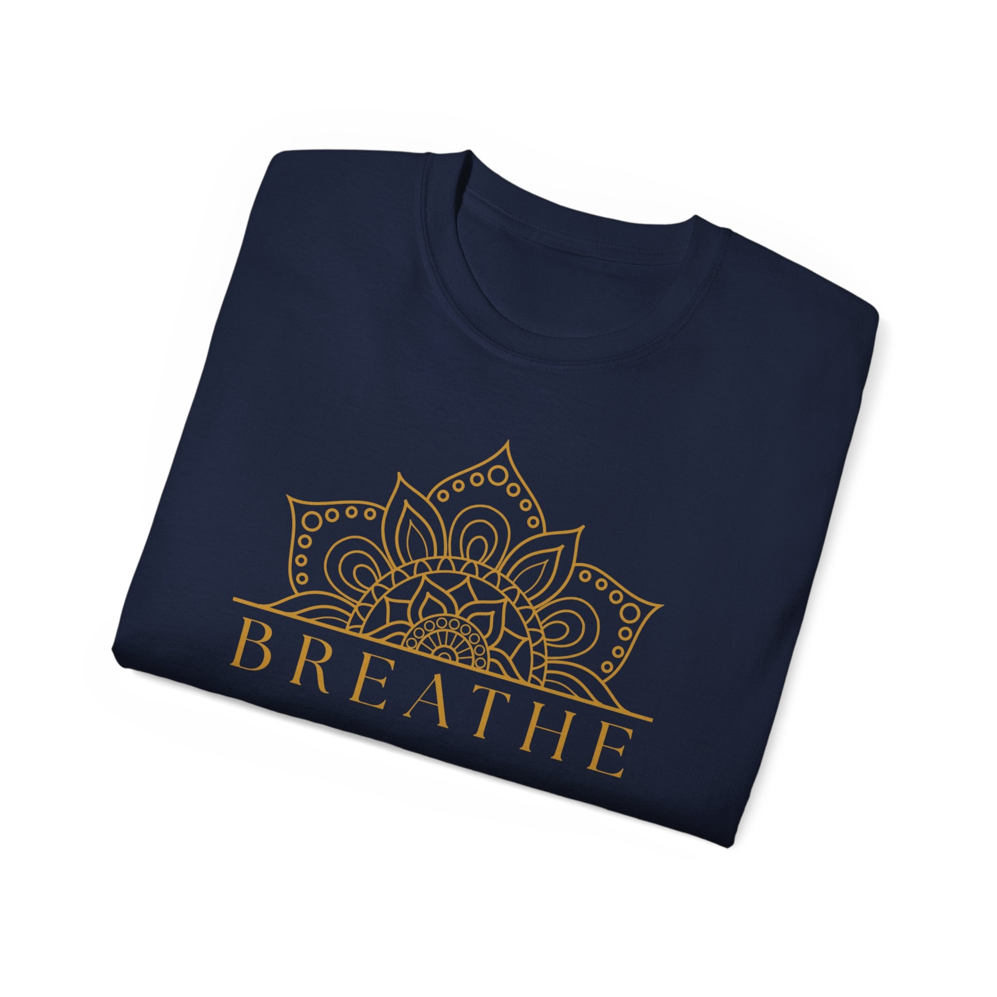 Breathe Mandala Mindfulness Tee - Relaxation Yoga Apparel, Unisex Casual Wear - Ascended Tees