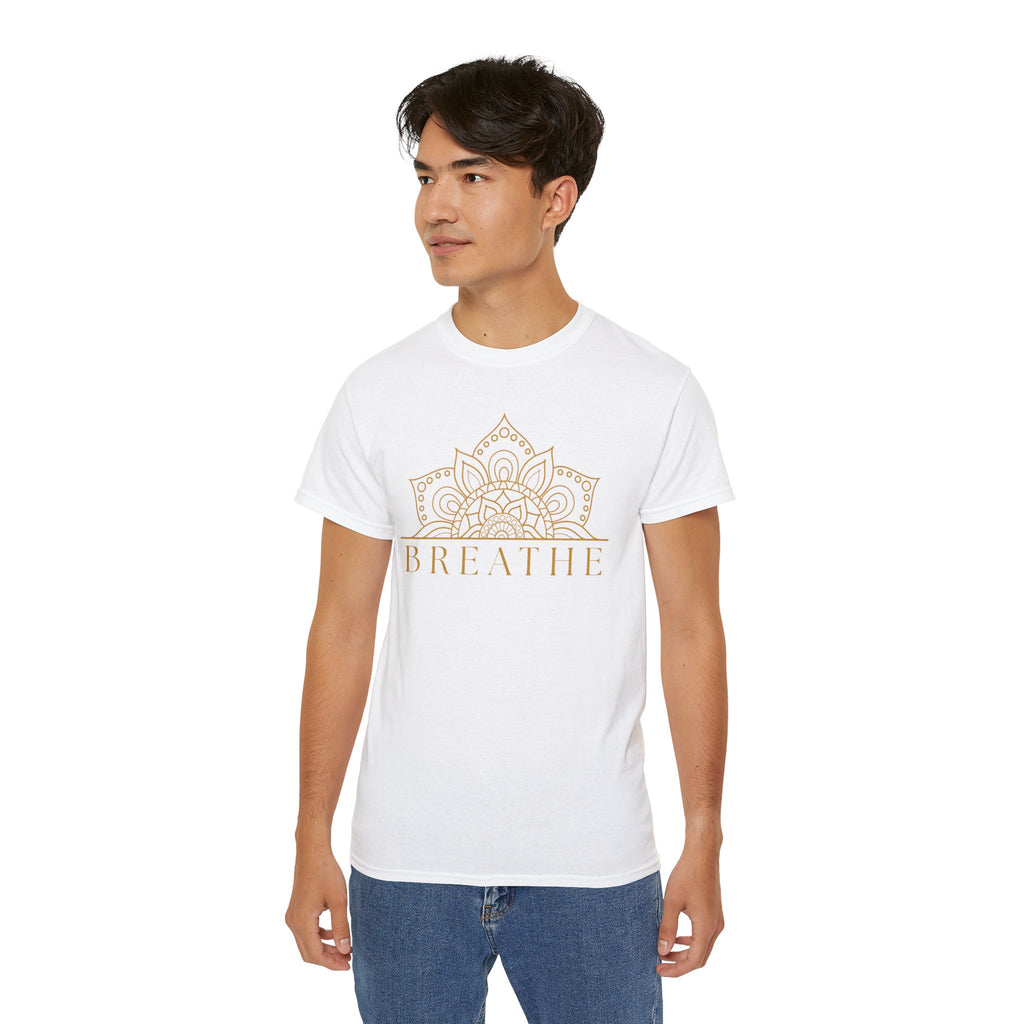 Breathe Mandala Mindfulness Tee - Relaxation Yoga Apparel, Unisex Casual Wear - Ascended Tees
