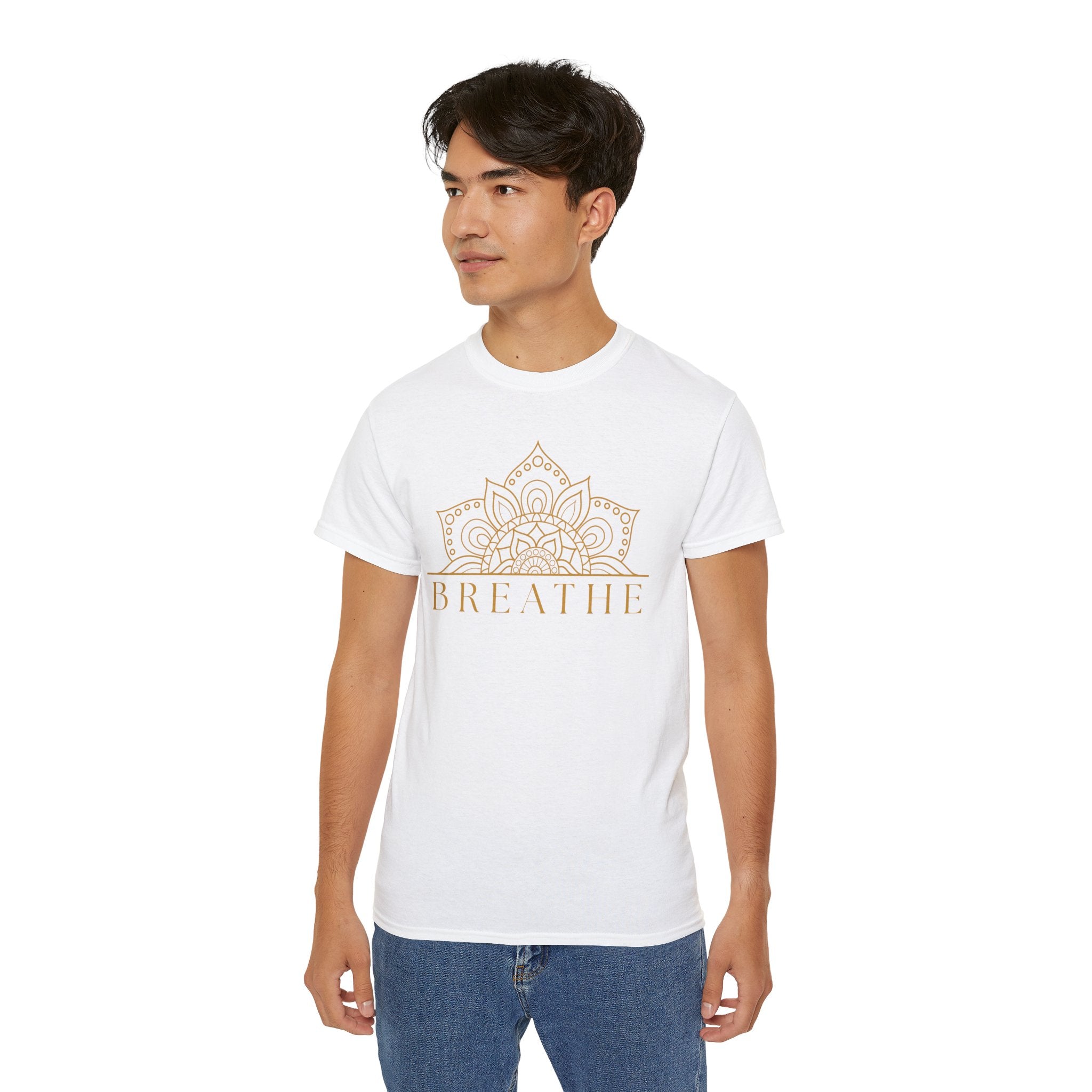 Breathe Mandala Mindfulness Tee - Relaxation Yoga Apparel, Unisex Casual Wear - Ascended Tees