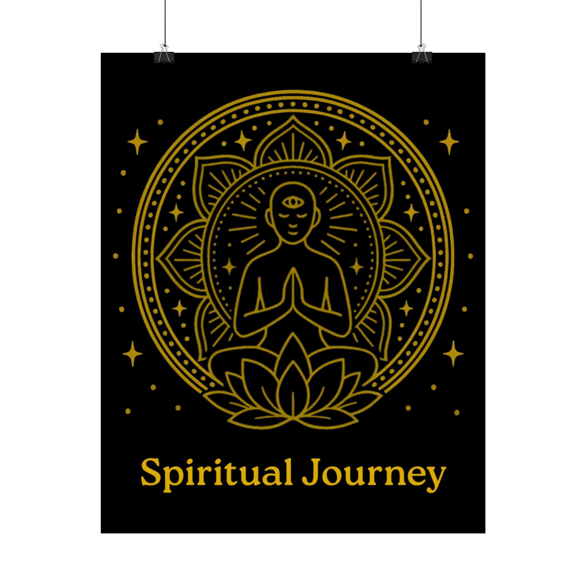 Spiritual Journey Rolled Poster, Meditation Wall Art, Yoga Decor, Mindfulness Gift, Bohemian Art Piece, Home Decor